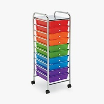 rainbow rolling cart with drawers